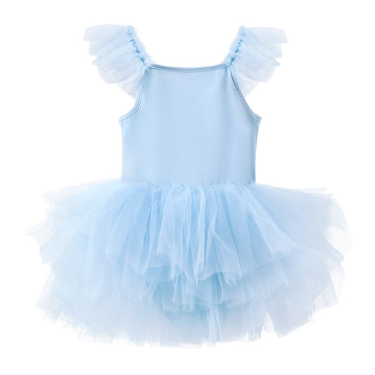 Falda de Gimnasia Azul Cielo para Niñas - Malla Transpirable Hoja Danzante - Image 14