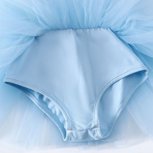 Falda de Gimnasia Azul Cielo para Niñas - Malla Transpirable Hoja Danzante - Image 15