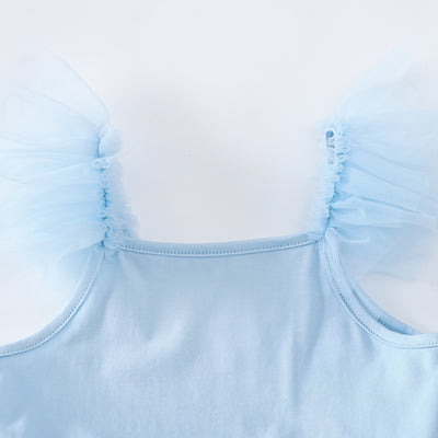 Falda de Gimnasia Azul Cielo para Niñas - Malla Transpirable Hoja Danzante - Image 16