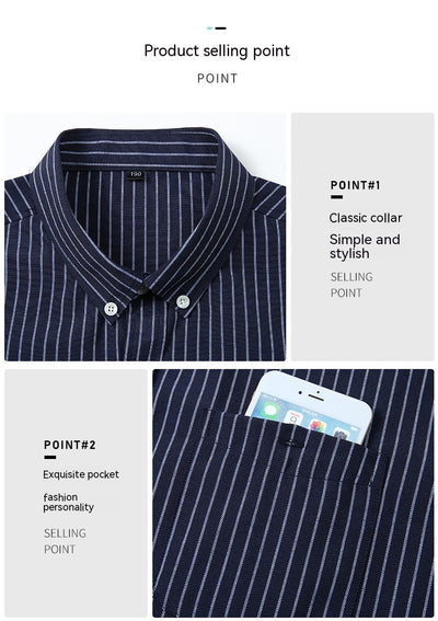 Camisa Casual Holgada de Algodón para Hombre Talla Grande - Image 21