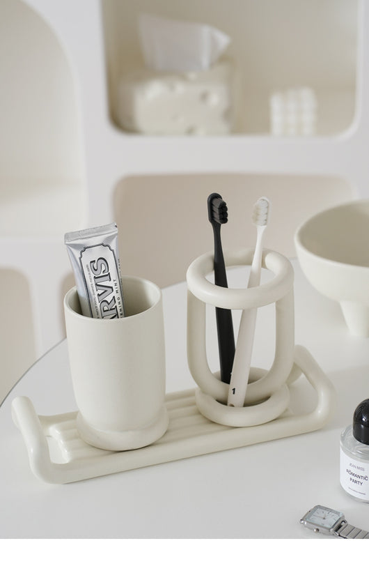 Repisa Cerámica Decorativa para Cepillos de Dientes - Image 10