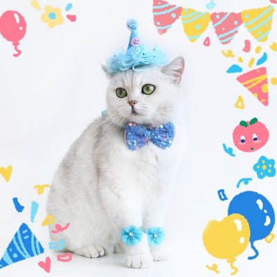 Disfraz de Fiesta para Gatos con Sombrero, Pajarita y Flores - Image 26