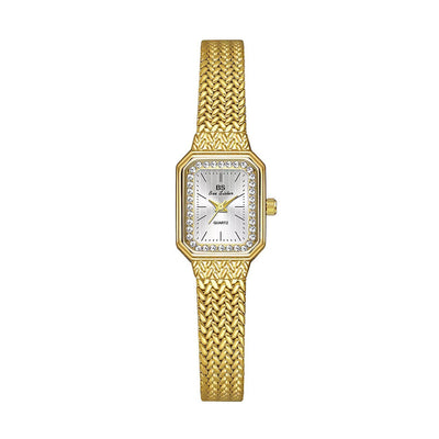 Reloj Cuadrado Dorado de Temperamento Minimalista en Trigo - Image 14