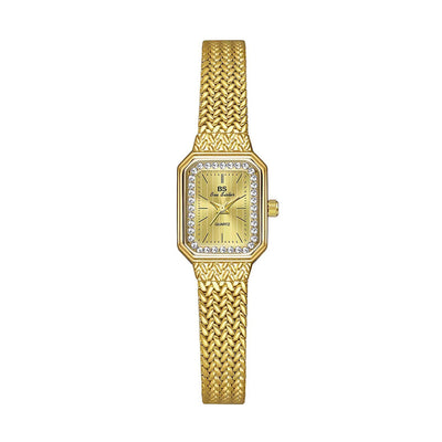 Reloj Cuadrado Dorado de Temperamento Minimalista en Trigo - Image 17