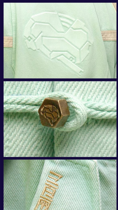 Chaqueta Corta de Piel Patchwork Estilo Chino Lavada y Reforzada - Image 13