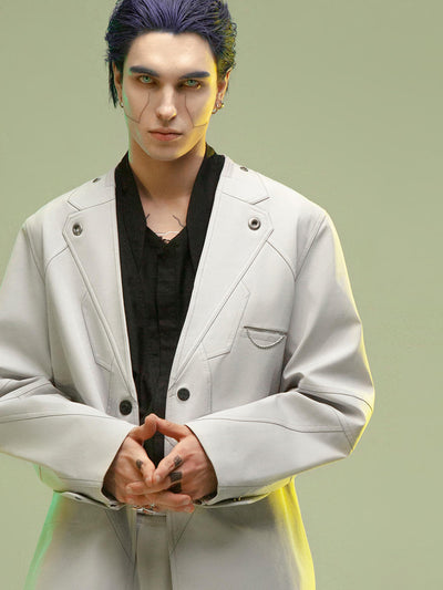 Traje Casual Minimalista Hombre con Botón Magnético - Image 16