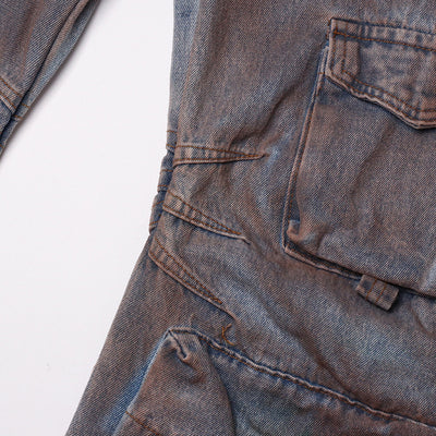 Jeans Vintage Patchwork de Cintura Alta y Pierna Ancha con Efecto Desgastado - Image 29