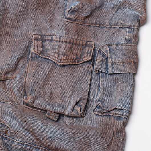 Jeans Vintage Patchwork de Cintura Alta y Pierna Ancha con Efecto Desgastado - Image 32