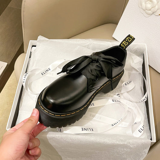 Zapatos de Cuero con Plataforma y Moño para Mujer - Image 9