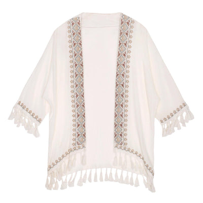 Camisa de Protección Solar con Bordado Étnico para Playa - Image 10