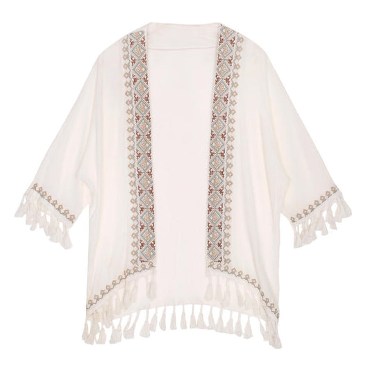 Camisa de Protección Solar con Bordado Étnico para Playa - Image 10
