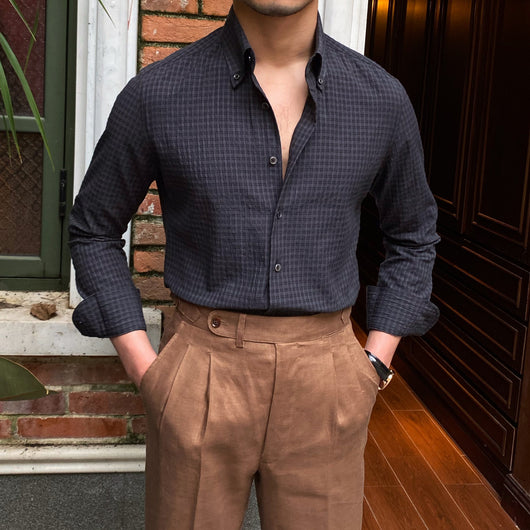 Camisa Retro Transpirable Resistente a Arrugas Estilo Italiano - Image 9
