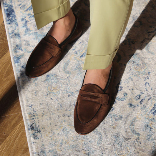 Zapatos Hombre Estilo Británico Ante con Punta Cuadrada - Image 11
