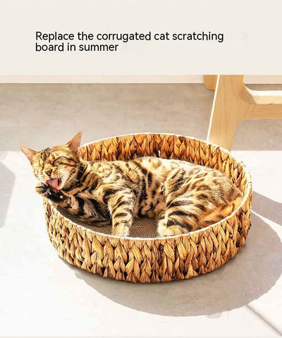 Nido Cálido para Gatos con Rascador de Ratán Invierno - Image 14