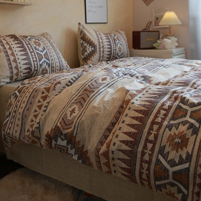 Juego de Cama Bohemio Marrón con Patrón Geométrico - Image 21
