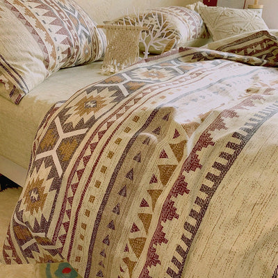 Juego de Cama Bohemio Marrón con Patrón Geométrico - Image 24