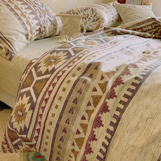 Juego de Cama Bohemio Marrón con Patrón Geométrico - Image 24
