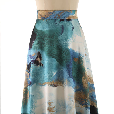 Vestido Largo Estilo Chino para Mujeres Altas - Falda Paraguas con Estampado Tinta - Image 10