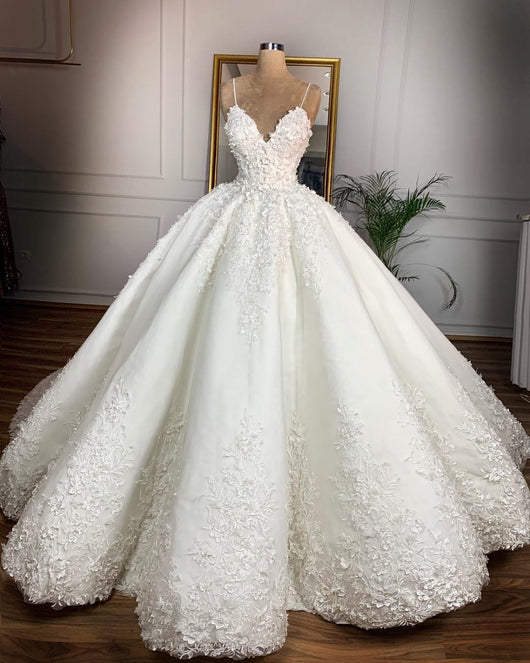 Vestido de Novia Elegante Escote Profundo con Encaje hasta el Piso - Image 8