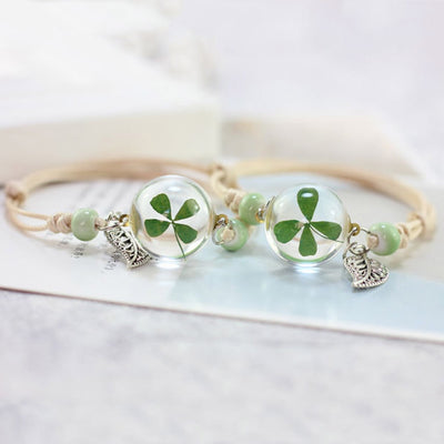 Pulsera Esfera de Cristal con Flores Secas - Diente de León y Estrellas - Image 49