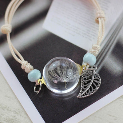 Pulsera Esfera de Cristal con Flores Secas - Diente de León y Estrellas - Image 50