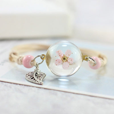 Pulsera Esfera de Cristal con Flores Secas - Diente de León y Estrellas - Image 57