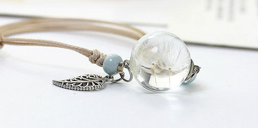 Pulsera Esfera de Cristal con Flores Secas - Diente de León y Estrellas - Image 59