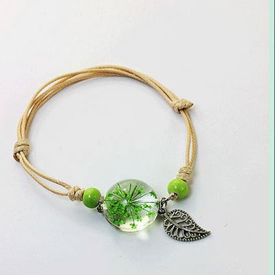 Pulsera Esfera de Cristal con Flores Secas - Diente de León y Estrellas - Image 60