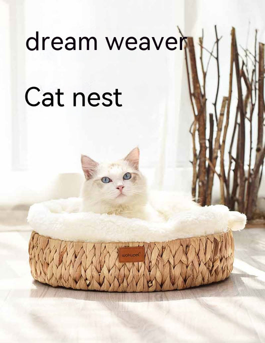 Nido Cálido para Gatos con Rascador de Ratán Invierno - Image 26