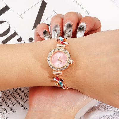 Reloj de Mujer con Diamantes Redondo de Moda con Pulsera Ajustable - Image 28