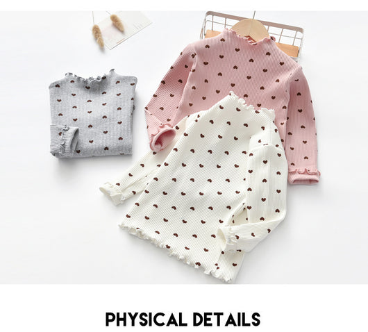 Camisa Infantil de Manga Larga Primavera Otoño con Diseño de Corazón - Image 22