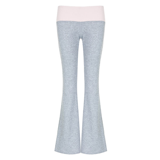 Pantalones Bootcut Cintura Baja con Combinación de Colores para Mujer - Image 22