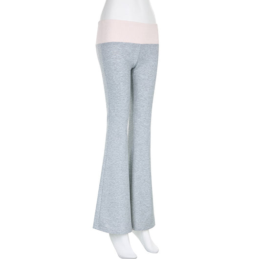 Pantalones Bootcut Cintura Baja con Combinación de Colores para Mujer - Image 24