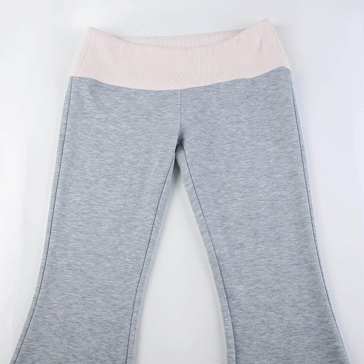 Pantalones Bootcut Cintura Baja con Combinación de Colores para Mujer - Image 28