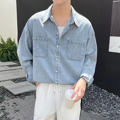 Chaqueta Camisa Denim Azul Claro para Trabajo Hombre - Image 17