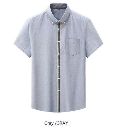 Camisa Oxford Casual a Rayas con Contraste de Colores para Hombre - Image 11