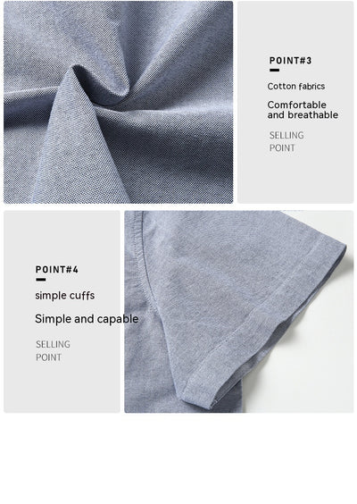 Camisa Oxford Casual a Rayas con Contraste de Colores para Hombre - Image 15