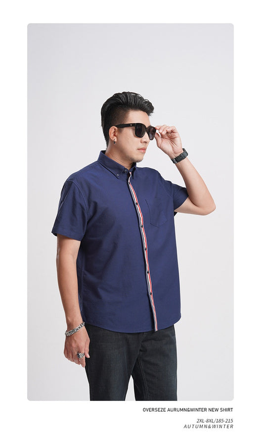 Camisa Oxford Casual a Rayas con Contraste de Colores para Hombre - Image 16