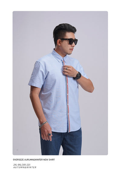 Camisa Oxford Casual a Rayas con Contraste de Colores para Hombre - Image 21