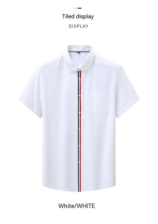 Camisa Oxford Casual a Rayas con Contraste de Colores para Hombre - Image 23
