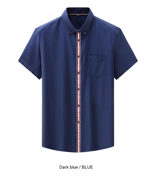 Camisa Oxford Casual a Rayas con Contraste de Colores para Hombre - Image 25