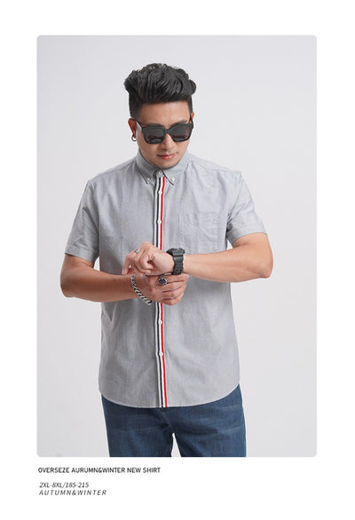 Camisa Oxford Casual a Rayas con Contraste de Colores para Hombre - Image 27