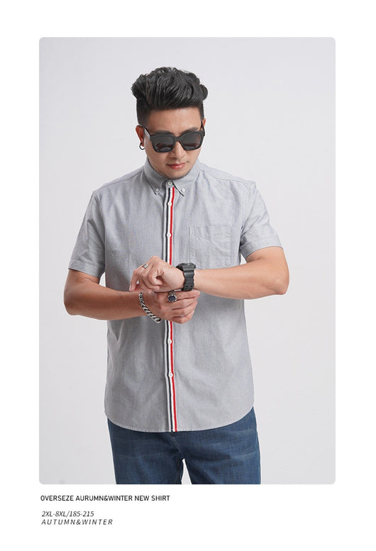 Camisa Oxford Casual a Rayas con Contraste de Colores para Hombre - Image 27