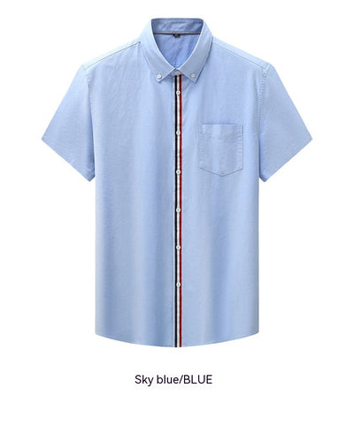 Camisa Oxford Casual a Rayas con Contraste de Colores para Hombre - Image 28