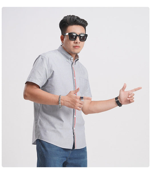 Camisa Oxford Casual a Rayas con Contraste de Colores para Hombre - Image 29