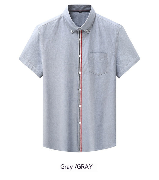 Camisa Oxford Casual a Rayas con Contraste de Colores para Hombre - Image 31