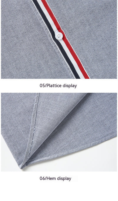 Camisa Oxford Casual a Rayas con Contraste de Colores para Hombre - Image 33