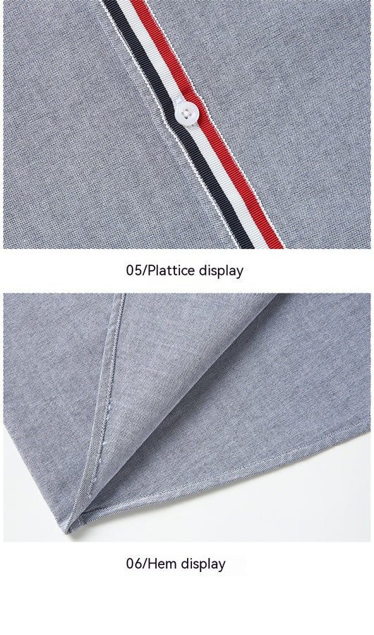 Camisa Oxford Casual a Rayas con Contraste de Colores para Hombre - Image 33