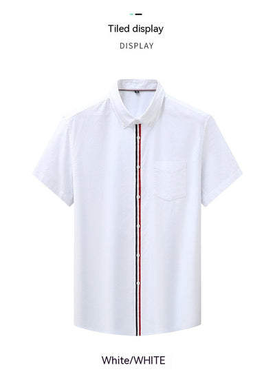 Camisa Oxford Casual a Rayas con Contraste de Colores para Hombre - Image 43