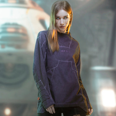 Camiseta Manga Larga Teñida y Lavada Estilo Otoño - Image 8